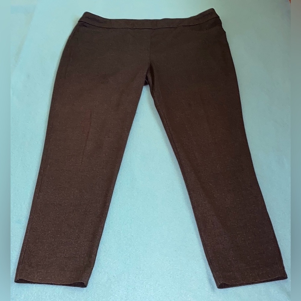 ZAC & RACHEL pull on stretchy high rise office pants faux pockets NEW size XL